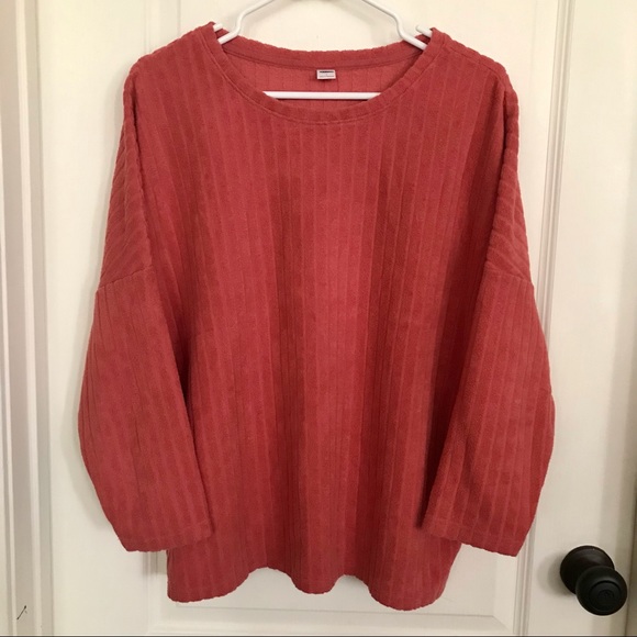 A lovely & comfortable Old Navy orange 3/4 blouse, size large. - Picture 1 of 5